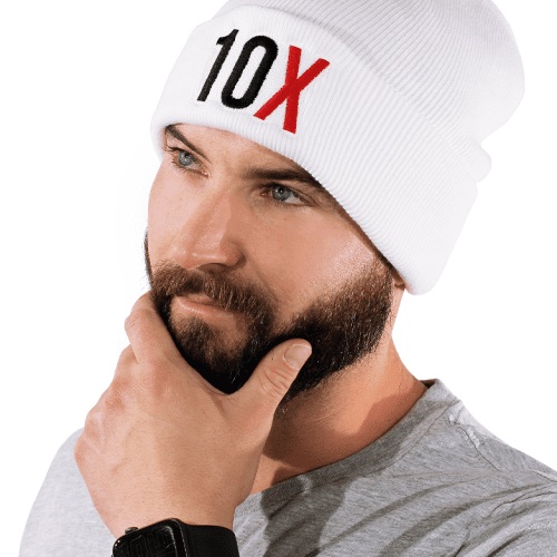 10x beanie white