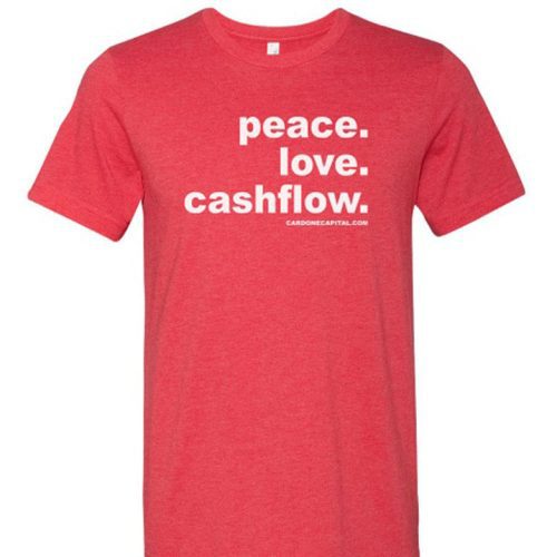 Peace Love Cashflow T Shirt red 01