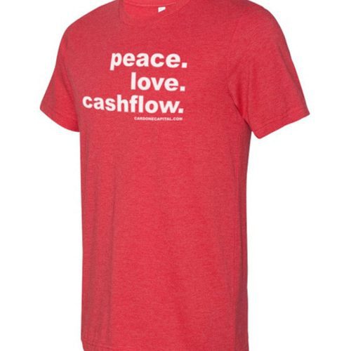 Peace Love Cashflow T Shirt red 02