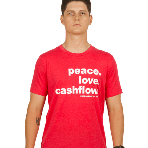 Peace Love Cashflow T Shirt red 03