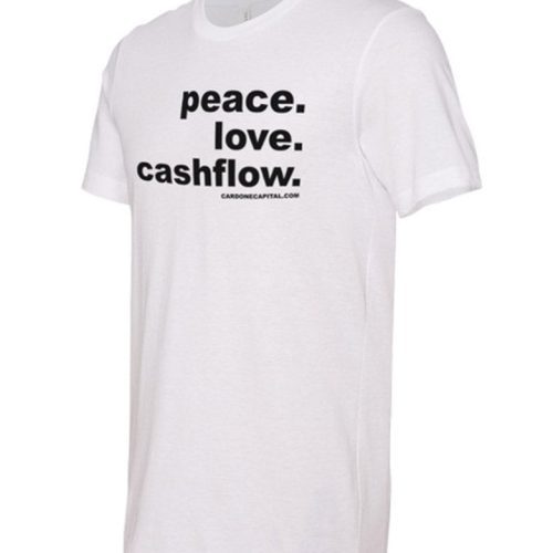 Peace Love Cashflow T Shirt white 02